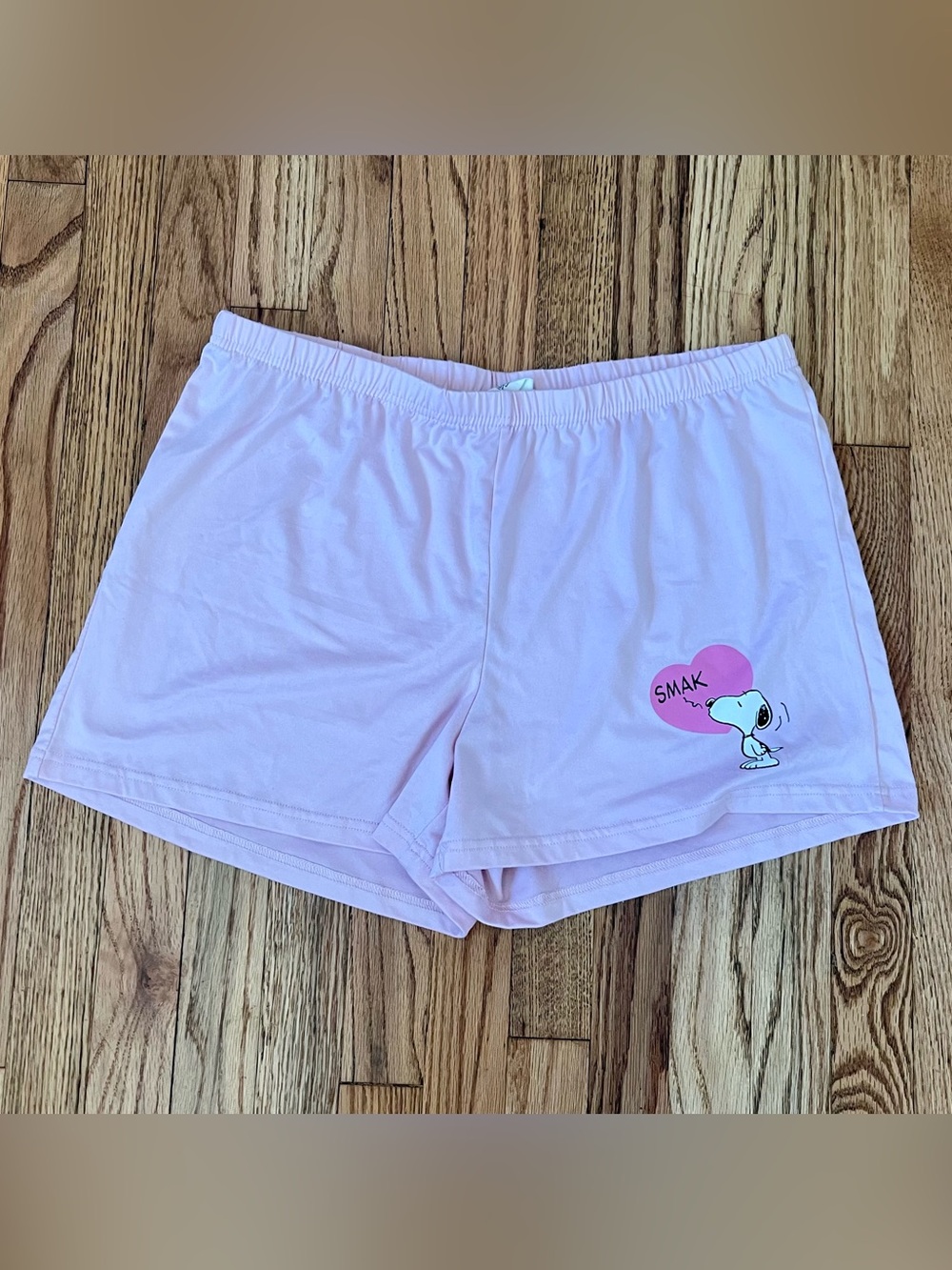 Munki Munki Peanuts Light Pink Snoopy Graphic Lounge Shorts Sz M